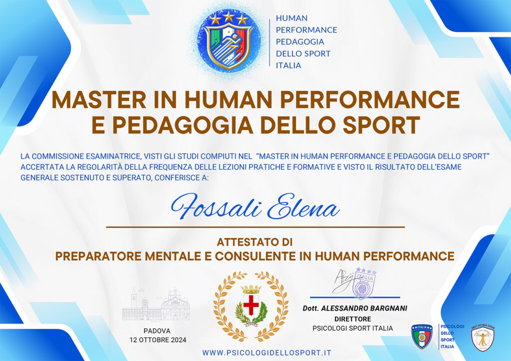 Master Human performance elena fossali